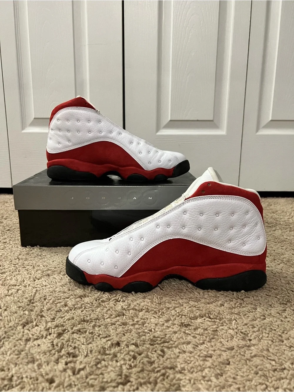 Nike Kids' Air Jordan 12 Retro Sneakers in White/Grey/Red
